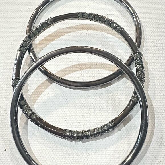 Avante Guard Metalllic Adjustable Choker Bundle w/3 Bangle Bracelets & Earrings - Picture 9 of 13
